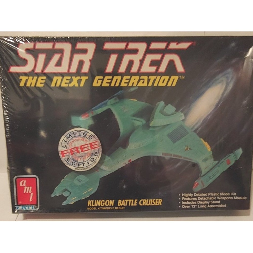 AMT Ertl Star Trek TNG Klingon Battle Cruiser Model Kit 6812 Vintage 1991 New
